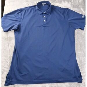 Peter Millar Blue Performance Golf Polo Shirt XL Lightweight